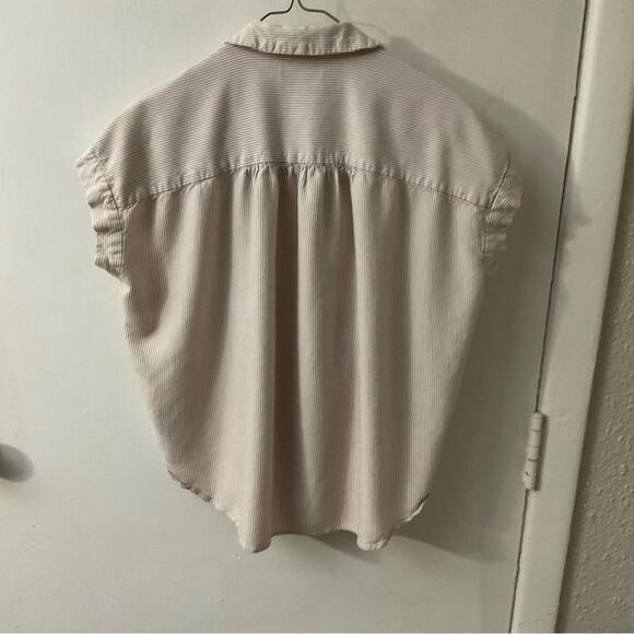 Madewell Central Luis Striped Button Down Top M Oversize Fit Casual Classic - Picture 2 of 12